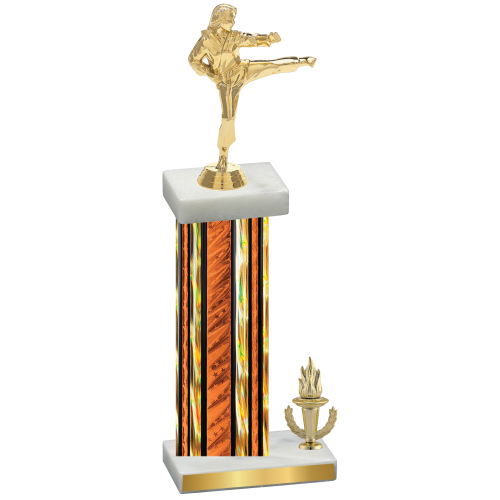 Accented Single Orange Glacier Victory Karate Trophy