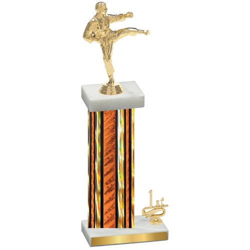 Accented Single Orange Glacier First Place Karate Trophy