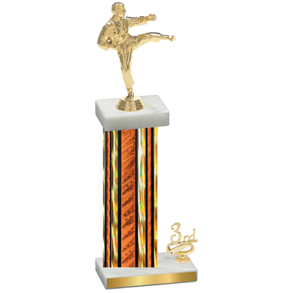 Accented Single Orange Glacier Third Place Karate Trophy