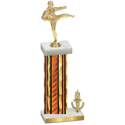 Accented Single Orange Glacier Victory Karate Trophy