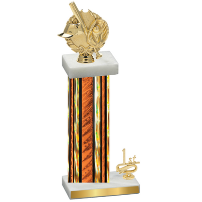 Accented Single Orange Glacier First Place Baseball Trophy