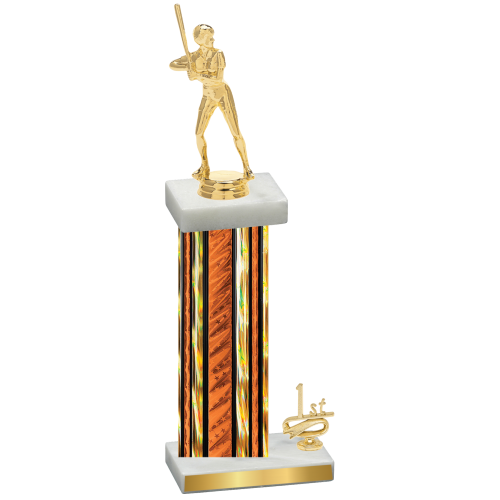 Accented Single Orange Glacier First Place Softball Trophy