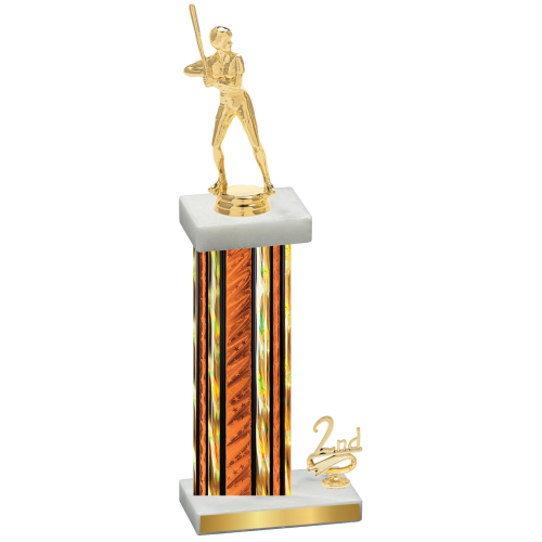 Accented Single Orange Glacier Second Place Softball Trophy