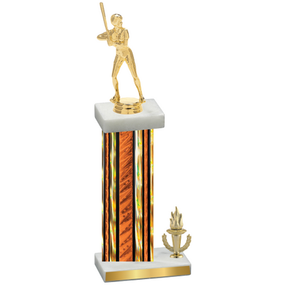 Accented Single Orange Glacier Victory Softball Trophy