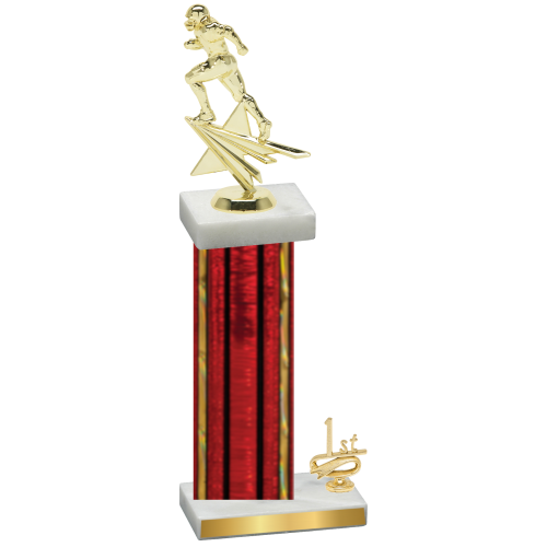 Accented Single Red Glacier First Place Football Trophy