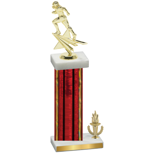 Accented Single Red Glacier Victory Football Trophy
