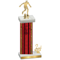 Accented Single Red Glacier Second Place Soccer Trophy