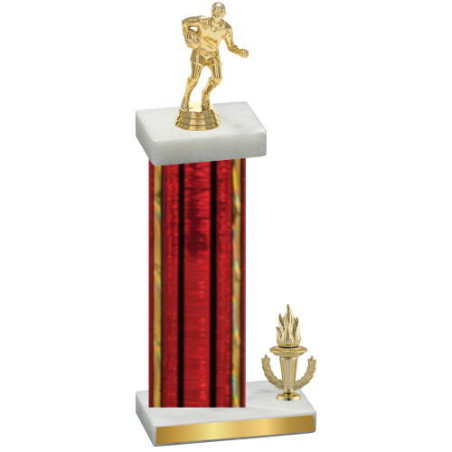 Accented Single Red Glacier Victory Rugby Trophy