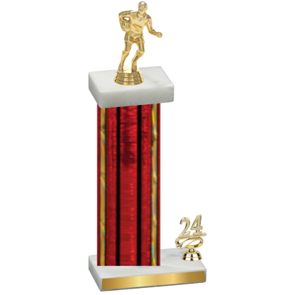 Accented Single Red Glacier Year Rugby Trophy