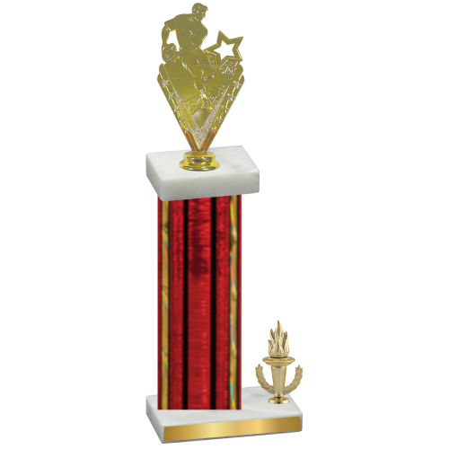 Accented Single Red Glacier Victory Rugby Trophy