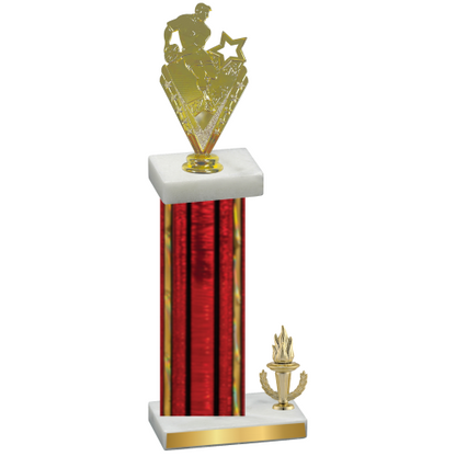 Accented Single Red Glacier Victory Rugby Trophy