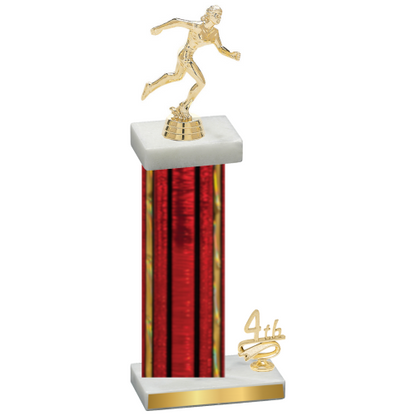 Accented Single Red Glacier Fourth Place Running Trophy