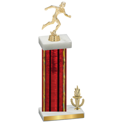 Accented Single Red Glacier Victory Running Trophy