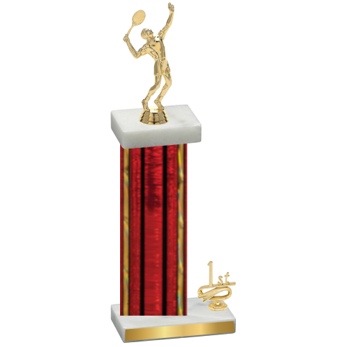 Accented Single Red Glacier First Place Tennis Trophy