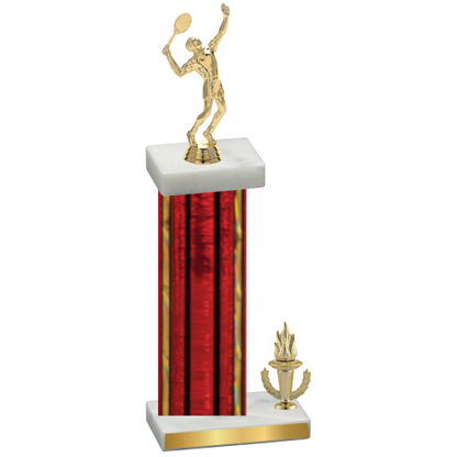 Accented Single Red Glacier Victory Tennis Trophy