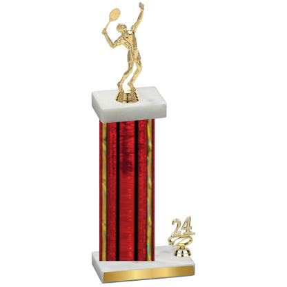 Accented Single Red Glacier Year Tennis Trophy