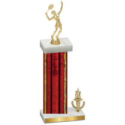 Accented Single Red Glacier Victory Tennis Trophy