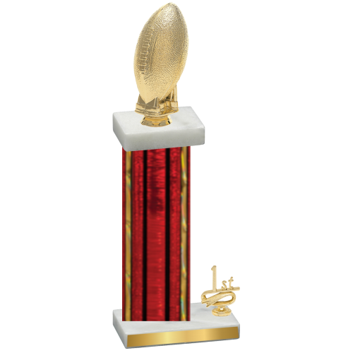 Accented Single Red Glacier First Place Football Trophy