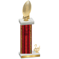 Accented Single Red Glacier Second Place Football Trophy