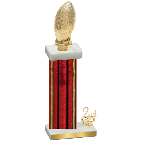 Accented Single Red Glacier Second Place Football Trophy