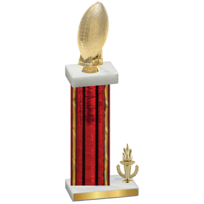 Accented Single Red Glacier Victory Football Trophy