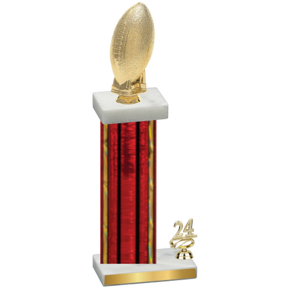 Accented Single Red Glacier Year Football Trophy