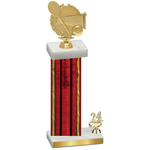 Accented Single Red Glacier Year Tennis Trophy