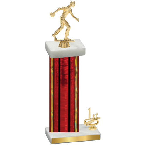 Accented Single Red Glacier First Place Bowling Trophy