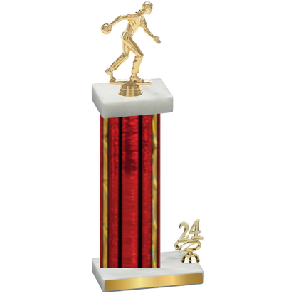 Accented Single Red Glacier Year Bowling Trophy