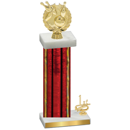 Accented Single Red Glacier First Place Bowling Trophy