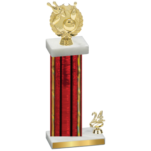 Accented Single Red Glacier Year Bowling Trophy