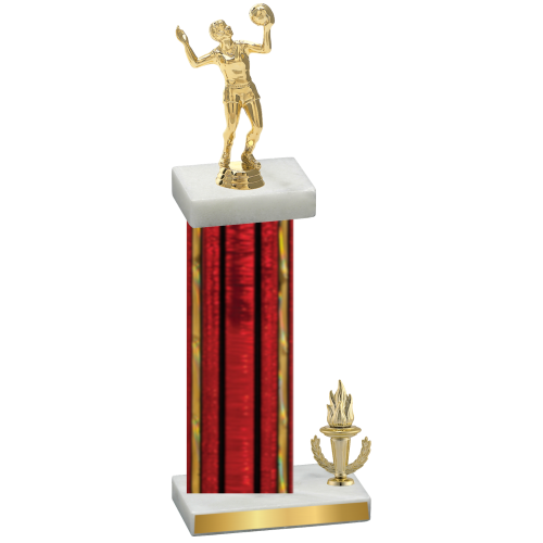 Accented Single Red Glacier Victory Volleyball Trophy