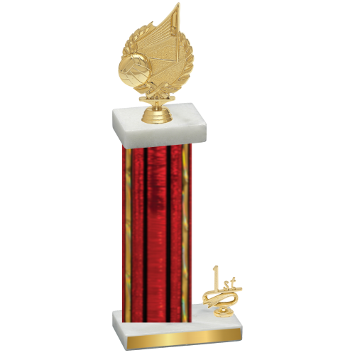 Accented Single Red Glacier First Place Volleyball Trophy