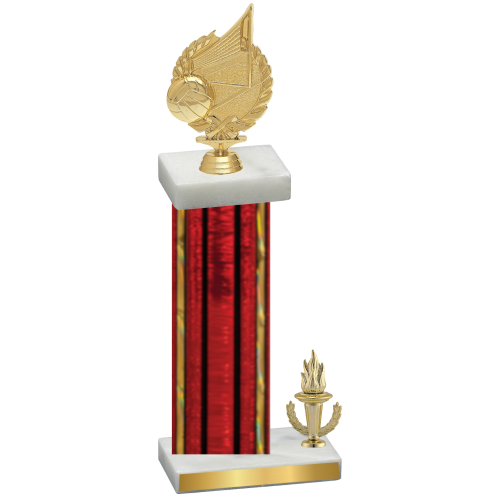 Accented Single Red Glacier Victory Volleyball Trophy