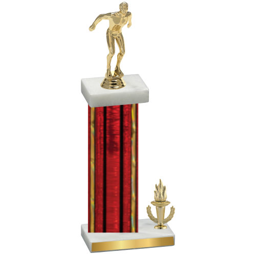 Accented Single Red Glacier Victory Swimming Trophy