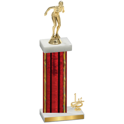 Accented Single Red Glacier First Place Tennis Trophy