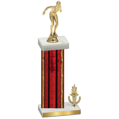 Accented Single Red Glacier Victory Tennis Trophy