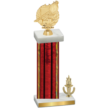 Accented Single Red Glacier Victory Swimming Trophy