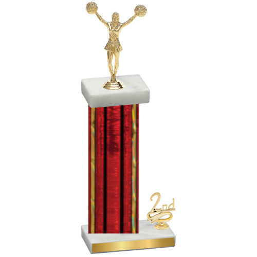 Accented Single Red Glacier Second Place Cheerleading Trophy