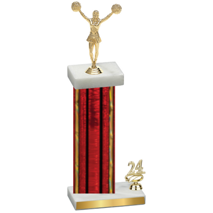 Accented Single Red Glacier Year Cheerleading Trophy