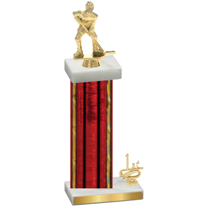 Accented Single Red Glacier First Place Hockey Trophy