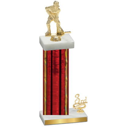 Accented Single Red Glacier Third Place Hockey Trophy