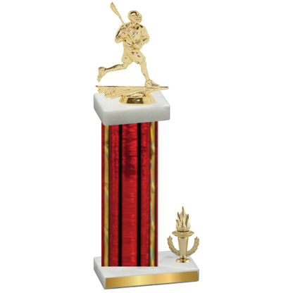 Accented Single Red Glacier Victory Lacrosse Trophy