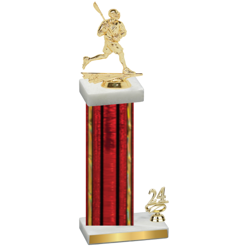 Accented Single Red Glacier Year Lacrosse Trophy