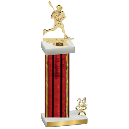 Accented Single Red Glacier Year Lacrosse Trophy