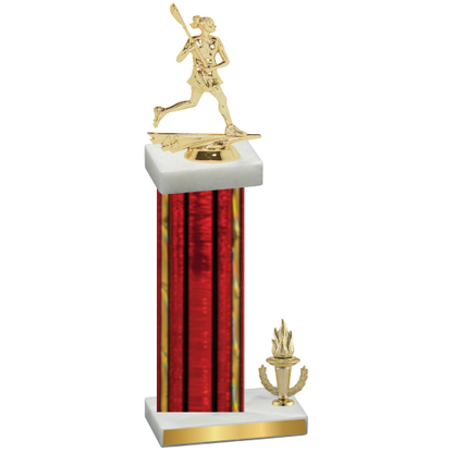 Accented Single Red Glacier Victory Lacrosse Trophy