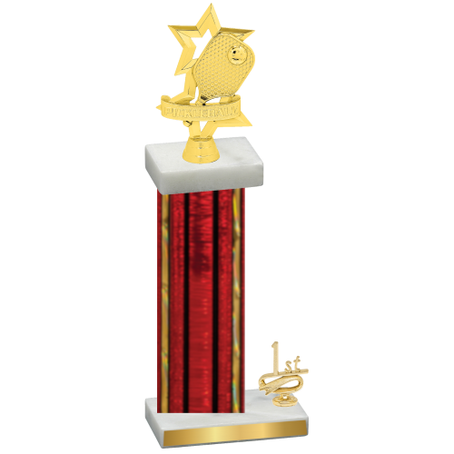 Accented Single Red Glacier First Place Pickleball Trophy
