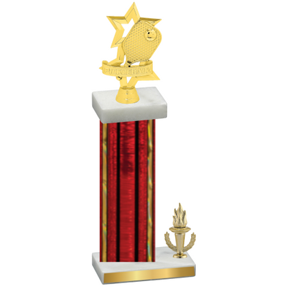 Accented Single Red Glacier Victory Pickleball Trophy