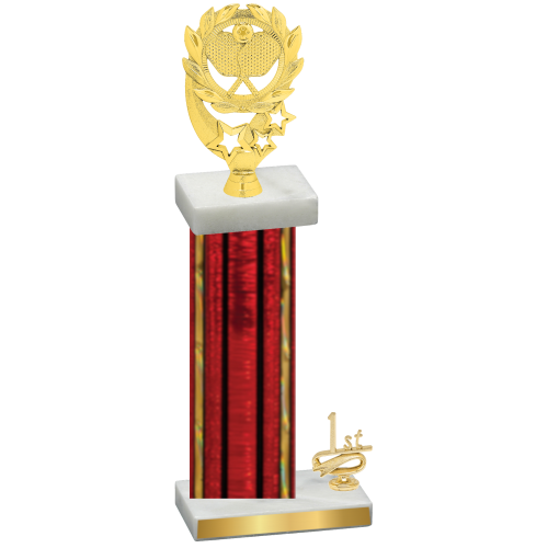Accented Single Red Glacier First Place Pickleball Trophy