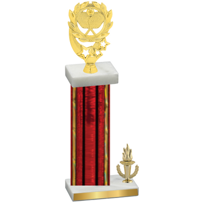 Accented Single Red Glacier Victory Pickleball Trophy